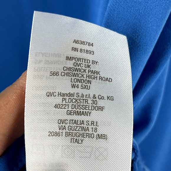 Susan Graver Tunic Top Womens 3X Liquid Knit Blue Puff Shoulder Stretch Casual - Picture 9 of 14